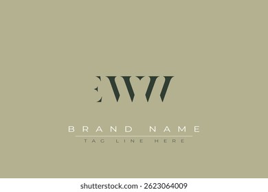EWW abstrato letra logotipo design. Este logotipo é desenhado por três letras abstratas.