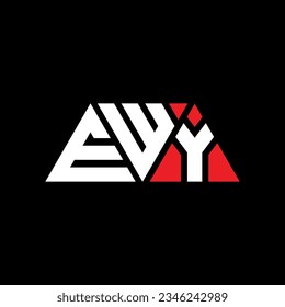 EWY triangle letter logo design with triangle shape. EWY triangle logo design monogram. EWY triangle vector logo template with red color. EWY triangular logo Simple, Elegant, and Luxurious design.