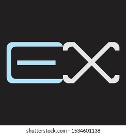 EX Abstrac logo vector Monogram isolated on black background