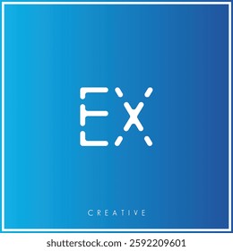 EX Creative Premium Vector latter logo design. Creative Logo. Elegant leaves.  modern design. Vector Illustration logo. Creative Minimal feminine monogram and logo.