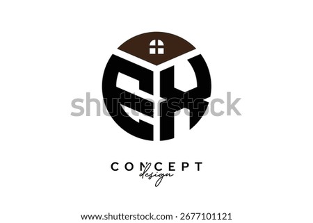 EX Creative Real Estate Monogram Logo Concept Design in Circle Shape