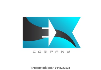 EX E X blue black alphabet combination letter logo design suitable for a company or business