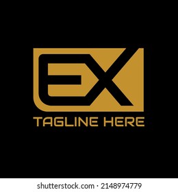 EX E X Letter Logo Design in Black Colors. Creative Modern Letters Vector Icon Logo Illustration.