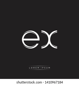 ex e x logo Initial Letter Split Lowercase Monogram Logo White