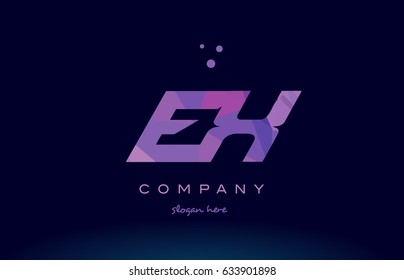 ex e x polygon polygonal letter alphabet text pink purple dots creative company logo vector icon design template