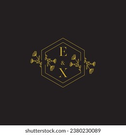 EX elegant wedding initial logo in high quality professional design that will print well across any print media
