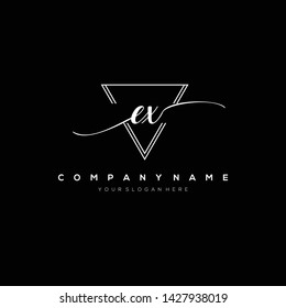 EX handwriting initial logo template vector.