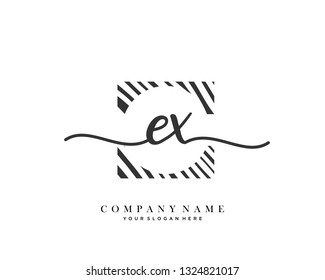 EX handwriting initial  logo vector