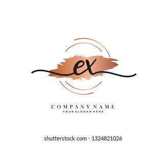 EX handwriting initial  logo vector