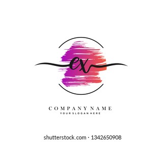 EX handwriting initial  logo vector