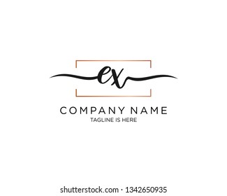 EX handwriting initial  logo vector