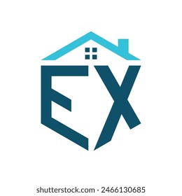 EX House Logo Design Template. Letter EX Logo for Real Estate, Construction or any House Related Business