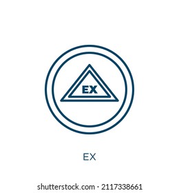 ex icon. Thin linear ex outline icon isolated on white background. Line vector ex sign, symbol for web and mobile