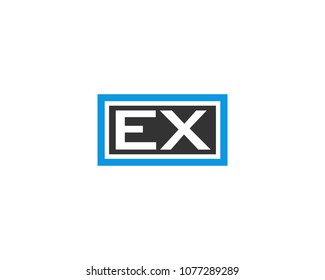 EX initial box letter logo template vector