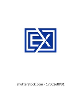 EX initial box shape Logo designs template