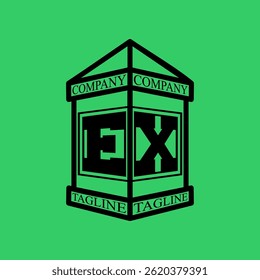 EX Initial Explore this unique collection of alphabet house logos,featuring stylish letter combinations inside a geometric house outline. Perfect for branding, real estate businesses, graphic design
