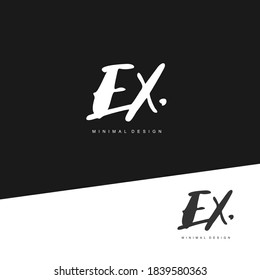 EX Initial handwriting or handwritten logo for identity. Logo with signature and hand drawn style.