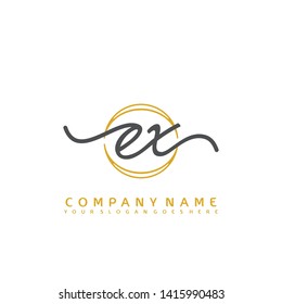 EX Initial handwriting logo concept