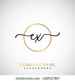 EX Initial Handwriting logo template vector