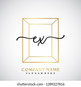 EX Initial Handwriting logo template vector