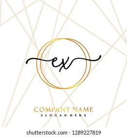 EX Initial Handwriting logo template vector