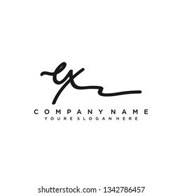 EX  Initial Handwriting Logo Template Vector