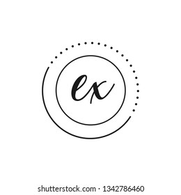 EX  Initial Handwriting logo template vector
