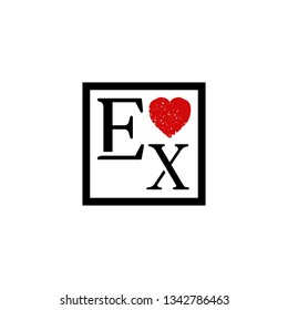 EX  Initial Handwriting logo template vector