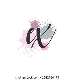 EX  Initial Handwriting logo template vector