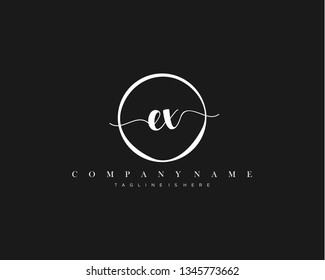 EX initial handwriting logo template vector
