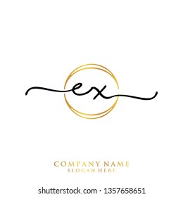 EX Initial handwriting logo template