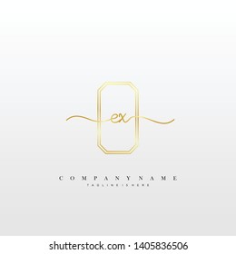 EX initial handwriting logo template vector