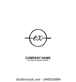 EX Initial handwriting logo template vector