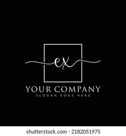 EX Initial handwriting minimalist logo vector