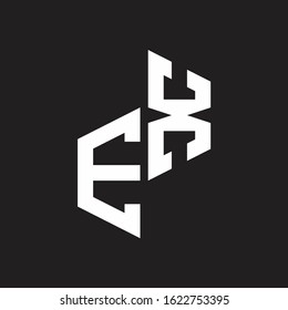 EX Initial Letters logo monogram with up to down style