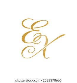 EX logotipo inicial design vetor stock