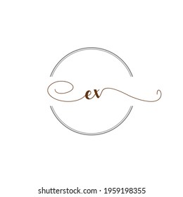 EX Initial Logo Handwriting template letter illustration
