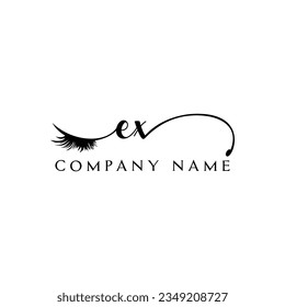 EX initial Logo lash logo eyelash vector modern