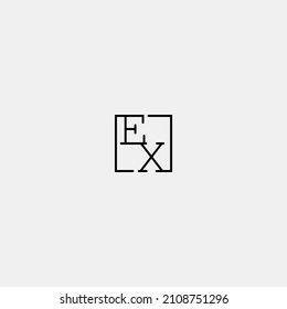 EX initial logo in line concept in high quality professional design that will be best for companies