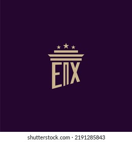 EX initial monogram logo design for lawfirm lawyers with pillar vector image