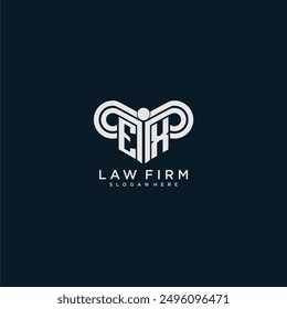 EX initial monogram logo lawfirm with pillar design