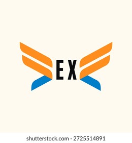 Ícone do Vetor do Modelo de Negócios do Logotipo Inicial do EX