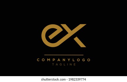 EX initials monogram letter text alphabet logo design