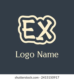 EX letter abstract monogram initial letter logo design