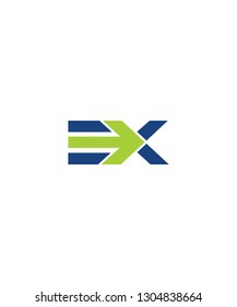EX Letter With Arrow Logo Icon