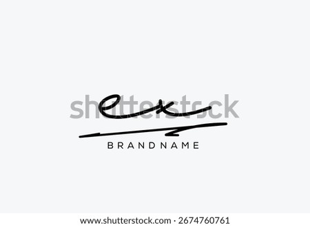 EX letter elegant cursive beauty handwriting logo.