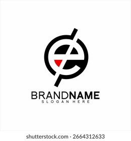Diseño de logotipo de letra EX con marcas de triángulo y barra.
