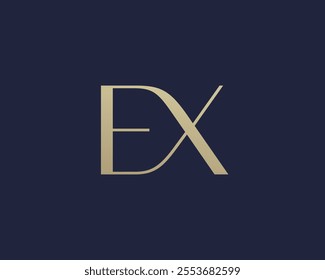 EX letter logo icon design. Classic style luxury initials monogram.