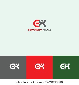 EX letter logo, EX logo, SC tech logo, Vip Logo template.