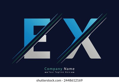 Diseño de ilustración de Plantilla de logotipo de letra EX.